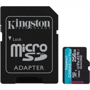 Card de memorie Kingston Micro SDXC Canvas GO Plus, 256GB, Clasa 10, UHS-I + Adaptor